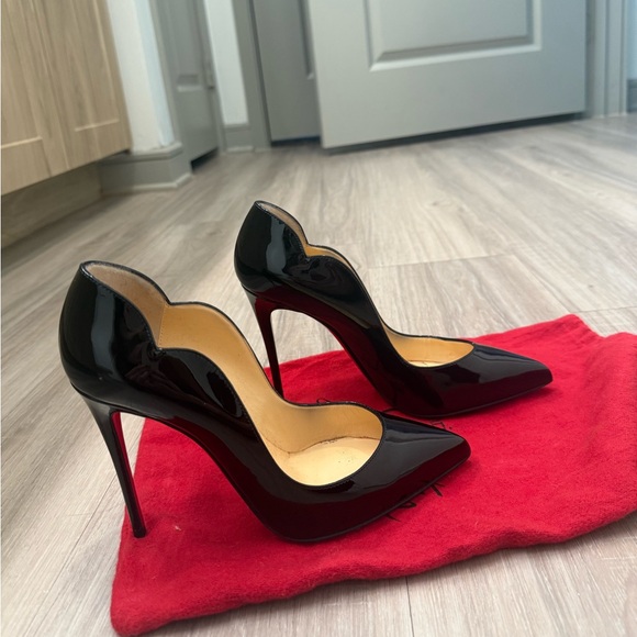 Christian Louboutin Shoes - Christian Louboutin Hot Chick 100 Black Patent Pumps